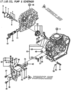  Двигатель Yanmar L100AE-DEGLE, узел -  Масляный насос 
