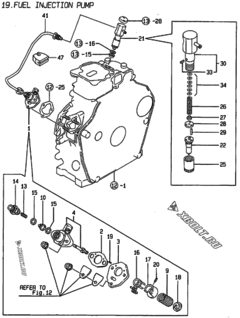  Двигатель Yanmar L100AE-DEGLE, узел -  Топливный насос высокого давления (ТНВД) 