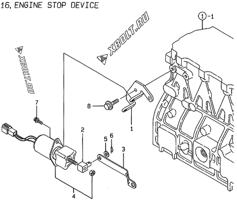  Устройство остановки двигателя двигателя Yanmar 4TNE94-HLB