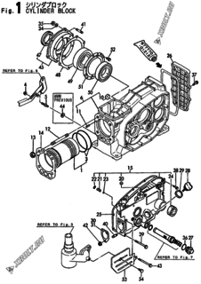  Двигатель Yanmar NFAD6-LIKFW, узел -  Блок цилиндров 