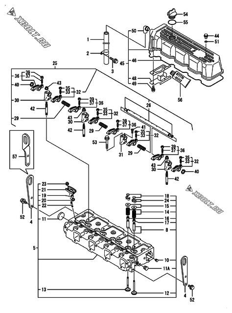  Головка блока цилиндров (ГБЦ) двигателя Yanmar 4TNE98-NSR