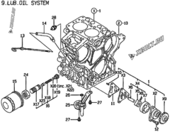  Двигатель Yanmar 2TNE68-DB, узел -  Система смазки 