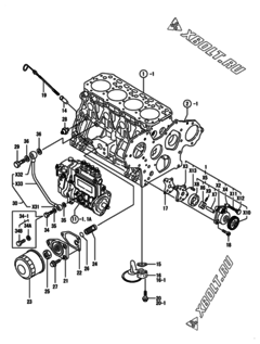  Двигатель Yanmar 4TNE88-EBEN, узел -  Система смазки 