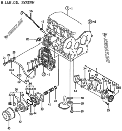  Двигатель Yanmar 3TNE84-KG2, узел -  Система смазки 