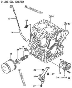  Двигатель Yanmar 2TNE68C-KG2, узел -  Система смазки 