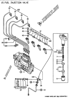  Двигатель Yanmar 4TNE84T-KRV, узел -  Форсунка 
