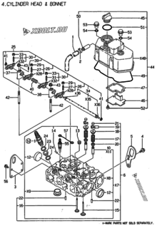 Двигатель Yanmar 2TNE68C-BG, узел -  Головка блока цилиндров (ГБЦ) 