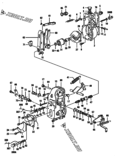  Двигатель Yanmar 4TNE94-SF, узел -  Регулятор оборотов 