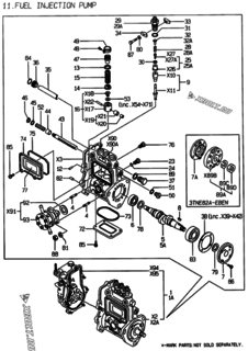  Двигатель Yanmar 3TNE82A-EBEN, узел -  Топливный насос высокого давления (ТНВД) 
