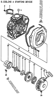  Двигатель Yanmar L48AE-DITYC, узел -  Пусковое устройство 