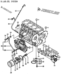  Двигатель Yanmar 4TNE88-EHYS, узел -  Система смазки 