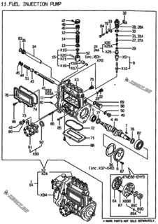  Двигатель Yanmar 4TNE88-HYS, узел -  Топливный насос высокого давления (ТНВД) 