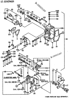  Двигатель Yanmar 3TNE74C-HP, узел -  Регулятор оборотов 
