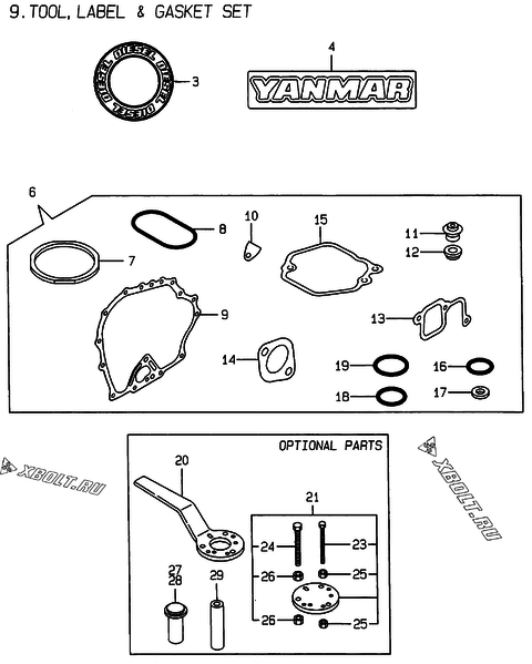  Инструменты, шильды и комплект прокладок двигателя Yanmar L40AE-DRBO