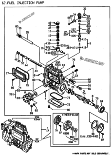  Двигатель Yanmar 4TNE84-LAN, узел -  Топливный насос высокого давления (ТНВД) 