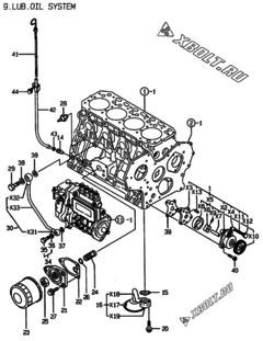  Двигатель Yanmar 4TNE84-EMS, узел -  Система смазки 