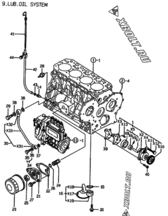  Двигатель Yanmar 4TNE88-EMS, узел -  Система смазки 
