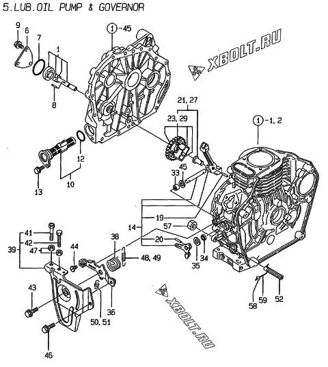  Масляный насос двигателя Yanmar L40AE-DRWE
