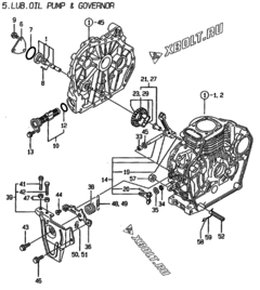  Двигатель Yanmar L40AE-DRWE, узел -  Масляный насос 