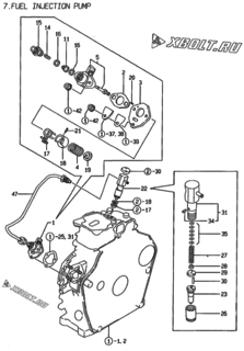  Двигатель Yanmar L40AE-DRWE, узел -  Топливный насос высокого давления (ТНВД) 