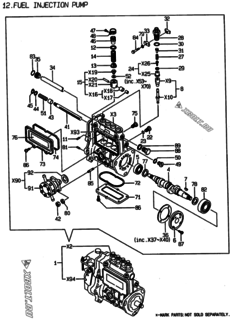  Двигатель Yanmar 4TNE88-GR, узел -  Топливный насос высокого давления (ТНВД) 
