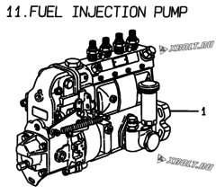  Двигатель Yanmar 4TNE94-DBW, узел -  Топливный насос высокого давления (ТНВД) 