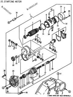  Двигатель Yanmar 3TNE88-YC, узел -  Стартер 