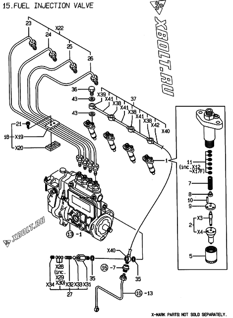  Форсунка двигателя Yanmar 4TNE84T-EKRV