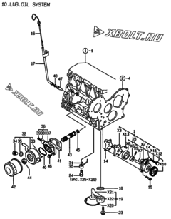  Двигатель Yanmar 3TNE84T-EMP, узел -  Система смазки 