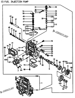  Двигатель Yanmar 3TNE84T-EMP, узел -  Топливный насос высокого давления (ТНВД) 