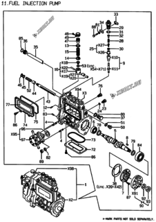  Двигатель Yanmar 4TNE88-EAD, узел -  Топливный насос высокого давления (ТНВД) 