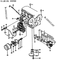  Двигатель Yanmar 3TNE82A-EAF, узел -  Система смазки 