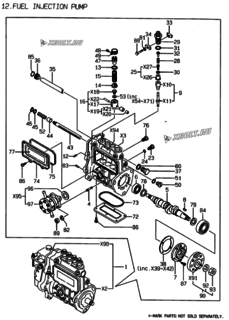  Двигатель Yanmar 4TNE84-EAF, узел -  Топливный насос высокого давления (ТНВД) 