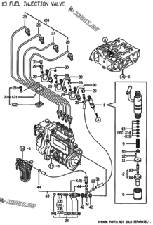  Двигатель Yanmar 4TNE88-EACG, узел -  Форсунка 