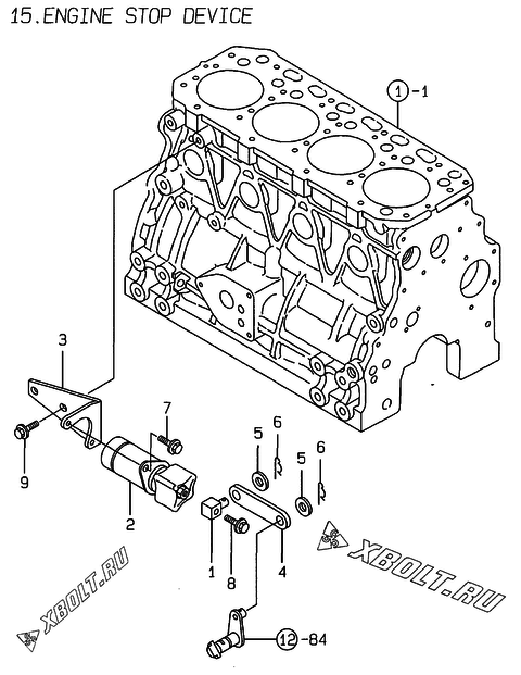  Устройство остановки двигателя двигателя Yanmar 4TNE88-EACG