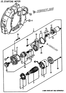  Двигатель Yanmar 4TNE88-EHP, узел -  Стартер 