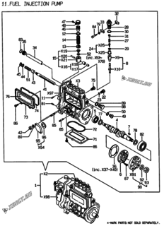  Двигатель Yanmar 4TNE88-ECIMC, узел -  Топливный насос высокого давления (ТНВД) 
