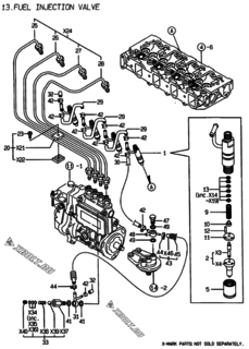  Двигатель Yanmar 4TNE88-ECIMC, узел -  Форсунка 