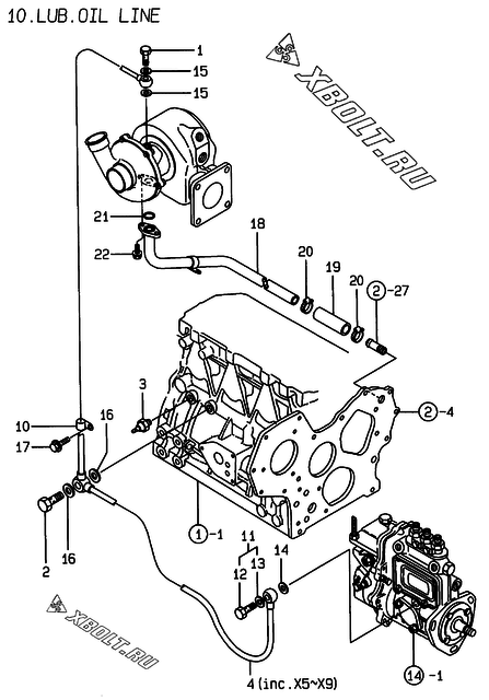  Система смазки двигателя Yanmar 3TNE84MT-EK