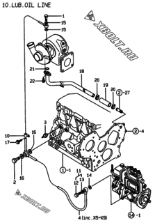  Двигатель Yanmar 3TNE84MT-EK, узел -  Система смазки 