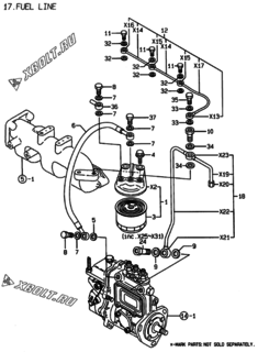  Двигатель Yanmar 3TNE84MT-EK, узел -  Топливопровод 