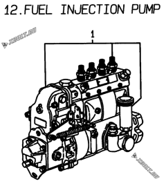  Двигатель Yanmar 4TNE106-AMM, узел -  Топливный насос высокого давления (ТНВД) 