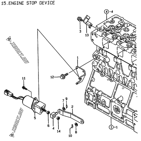  Устройство остановки двигателя двигателя Yanmar 4TNE106-AMM