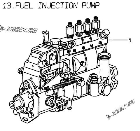  Топливный насос высокого давления (ТНВД) двигателя Yanmar 4TNE106T-ML