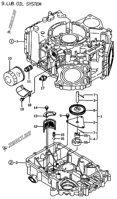  Система смазки двигателя Yanmar 2V78-CA