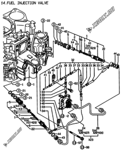  Двигатель Yanmar 2V78-CA, узел -  Форсунка 