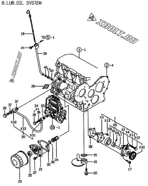  Система смазки двигателя Yanmar 3TNE88-BME