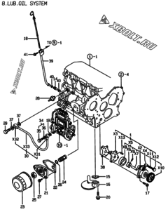  Двигатель Yanmar 3TNE88-BME, узел -  Система смазки 