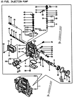  Двигатель Yanmar 3TNE88-BME, узел -  Топливный насос высокого давления (ТНВД) 