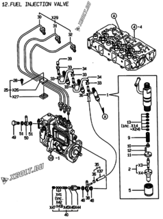  Двигатель Yanmar 3TNE88-BME, узел -  Форсунка 